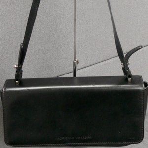 Adrienne Vittadini Black Leather Shoulder Purse